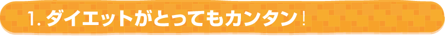 1. ダイエットがとってもカンタン！