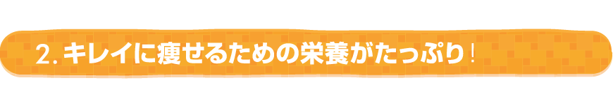 2. キレイに痩せるための栄養がたっぷり！