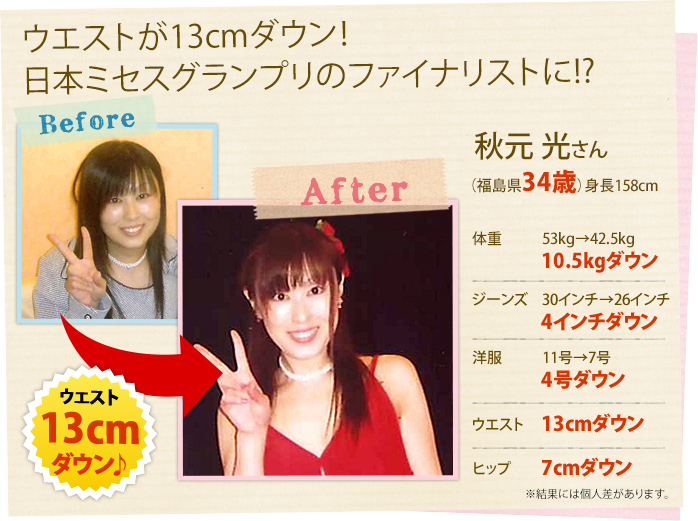 ウエストが13cmダウン！日本ミセスグランプリのファイナリストに!?