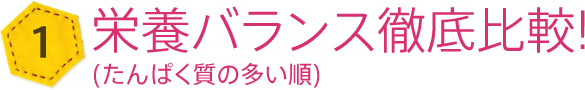 栄養バランス徹底比較!