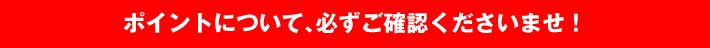 ポイントについて、必ずご確認くださいませ!