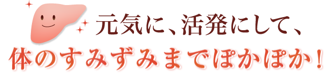 元気に、活発にして、体のすみずみまでぽかぽか！